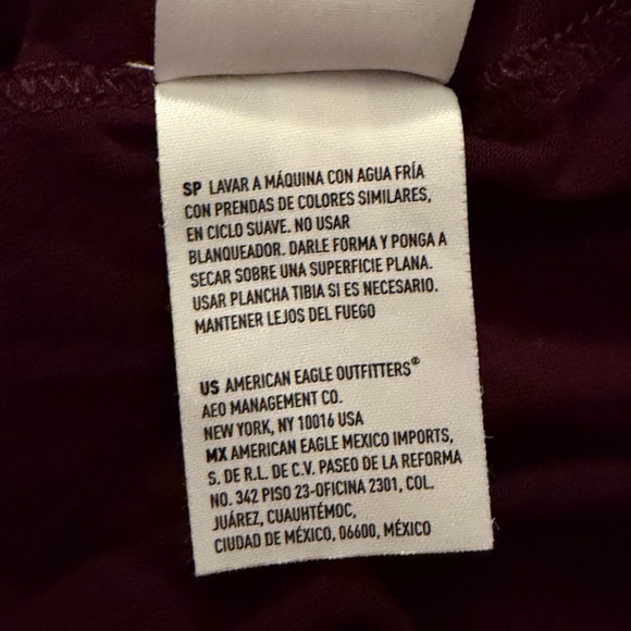 American Eagle Outfitters Burgundy Top with Blue Floral Embroidery- Size XS - Picture 7 of 8